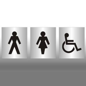 Set of 3 Large Toilets Signs