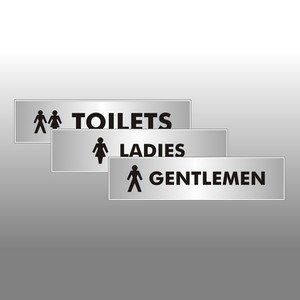Set of 3 Toilets Signs