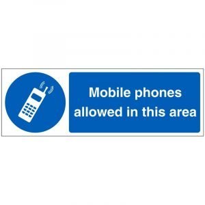 Mobile Phones Allowed In This Area Sign