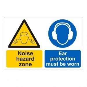 Noise Hazard Zone Ear Protection Must Be Worn Sign