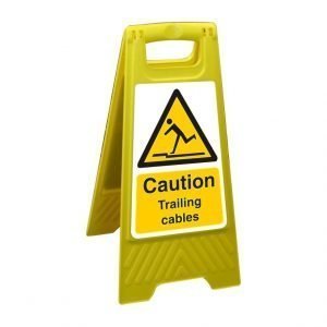 Caution Trailing Cables Free Standing Floor Sign