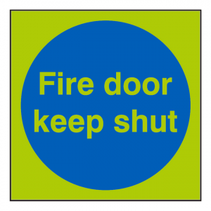 Fire Door Keep Shut Photoluminescent Sign