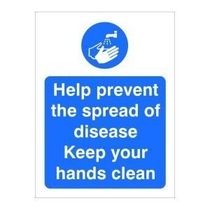 Help Prevent Spread of Disease Sign