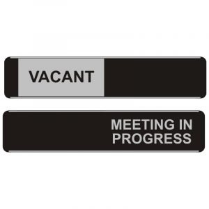 Vacant Meeting In Progress Sliding Door Sign