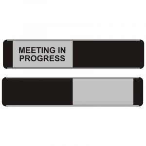 Meeting In Progress Sliding Door Sign