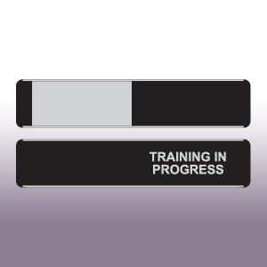 Training in Progress Sliding Door Sign