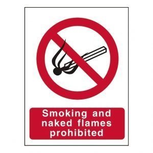 Smoking And Naked Flames Prohibited Sign
