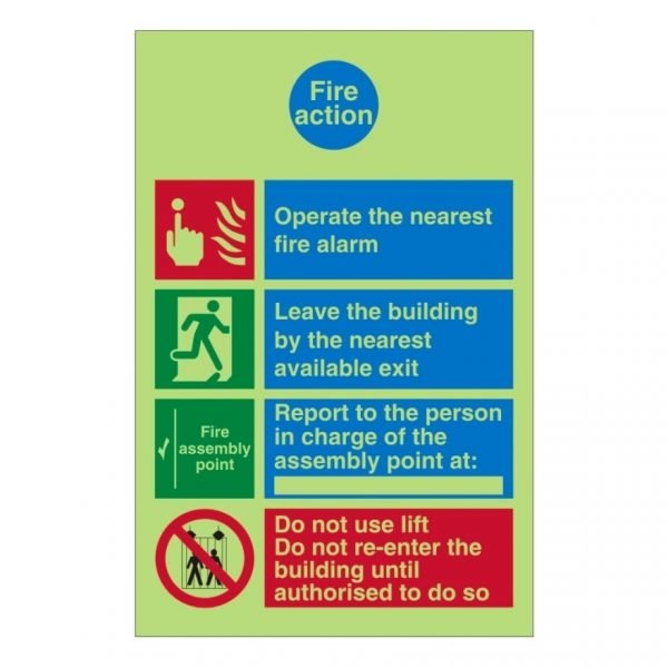 Fire Action Operate The Nearest Fire Alarm Sign