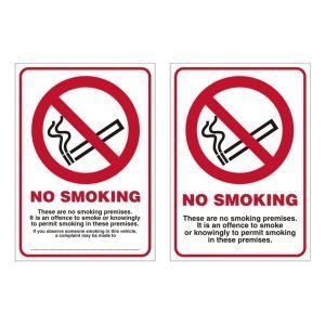 Double Sided No Smoking Sign