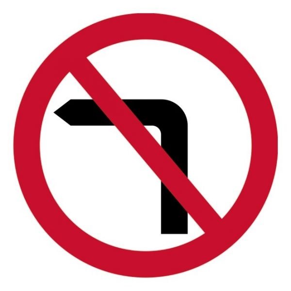 No Left Turn Sign