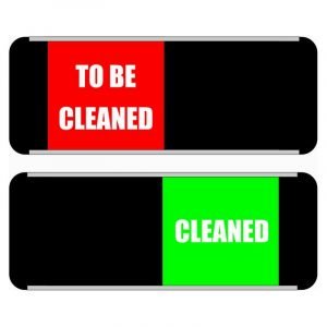 Cleaned To Be Cleaned Mini Sliding Door Sign