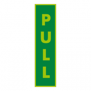 Photoluminescent Pull Vertical Text Sign